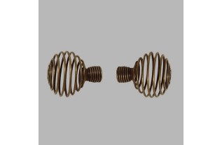 embout boule spirale antique tringle à rideau 20mm longueur 9 cm