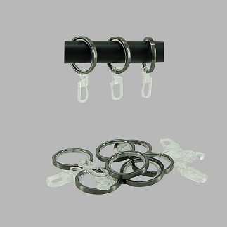 gordijnroede 20 mm ring antraciet 25 mm 10 stks