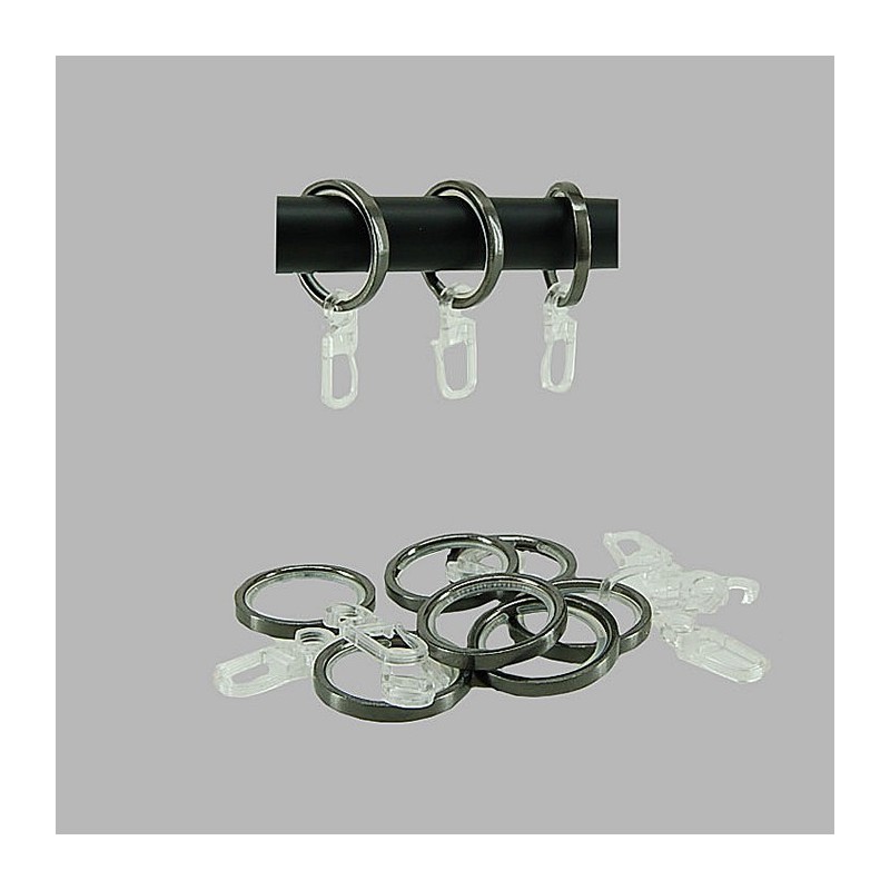 Anneaux de tringle à rideau 20 mm anthracite 25 mm 10 pcs