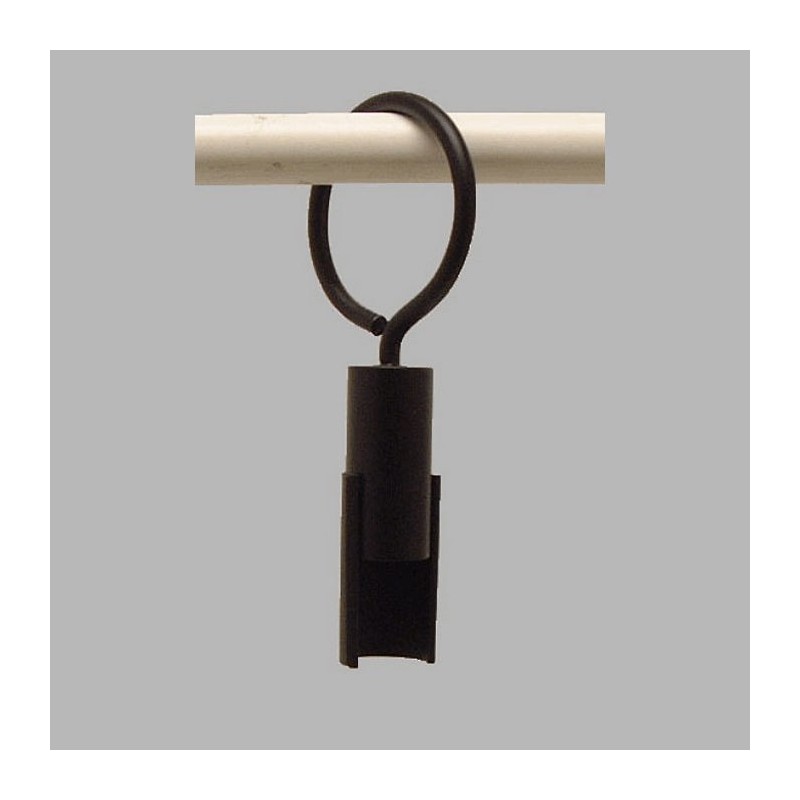Curtain rod ring with clip black 35 mm length 9 cm Curtain rod ring with clip black 35 mm length 9 cm