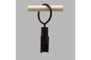 gordijnroede ring met clip zwart 35 mm lengte 9 cm