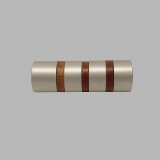 embout cylindre tringle à rideau 20 mm argent et bois