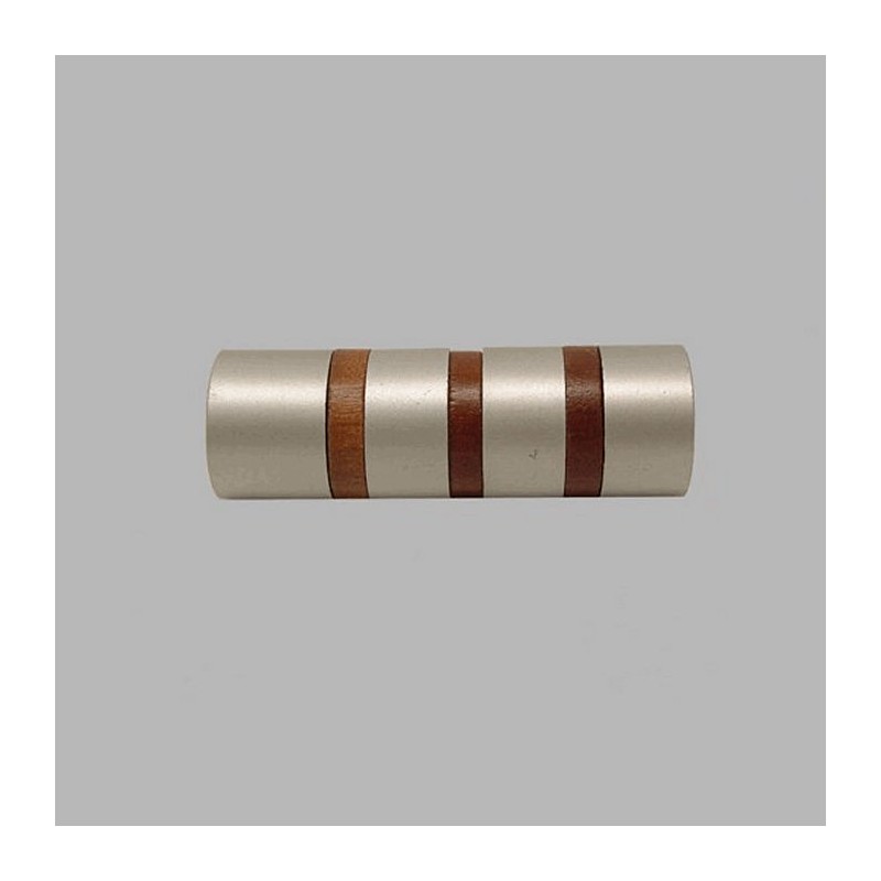 embout cylindre tringle à rideau 20 mm argent et bois