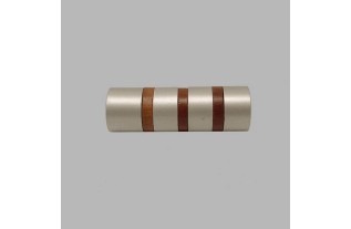 finial cylinder curtain rods 20 mm silver and wood