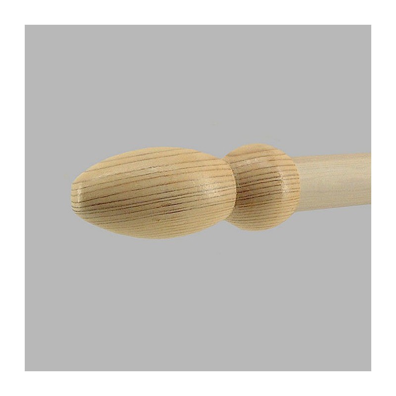 eindknop apart wit gebeitst hout 28 mm