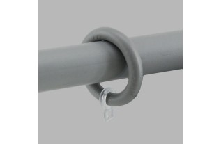 gordijnroede ring van hout grijs 55 x 40 mm 6 stks