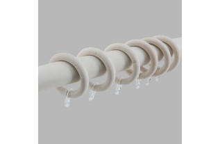 anneaux tringle à rideaux en bois chaux blanche 55 x 40 mm 6 pcs