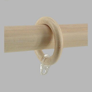 curtain rings white stained wooden 55 mm 6 pcs