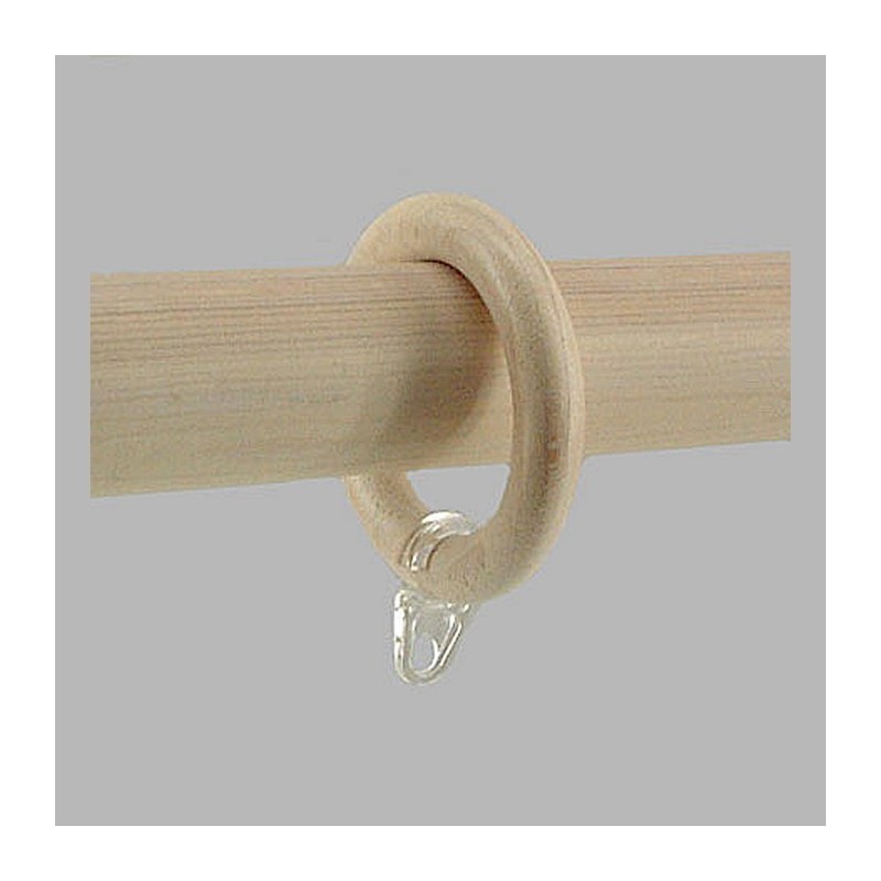 gordijnringen wit gebeitst houten 55 mm 6 stks