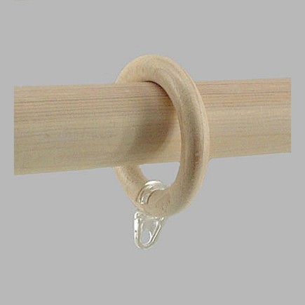 anneaux de rideaux en bois blanc teinté 55 mm 6 pcs