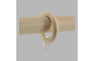 curtain rings white stained wooden 55 mm 6 pcs