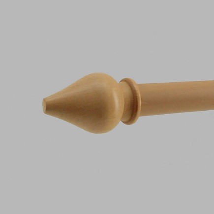 eindknop druppel beuken hout gordijnroede 28 mm