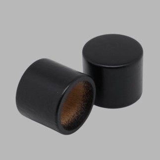 End knob black wood rod 28 mm 2 pieces