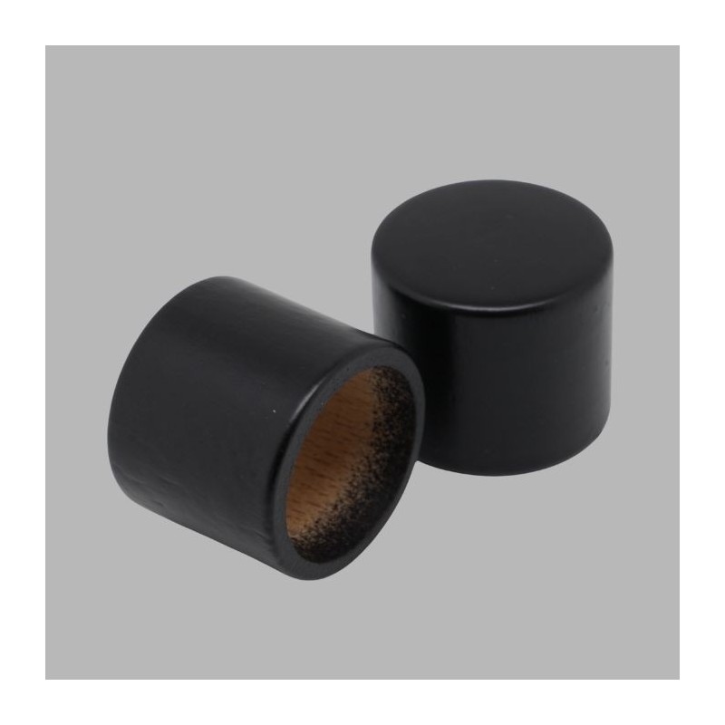 End knob black wood rod 28 mm 2 pieces