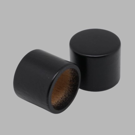 End knob black wood rod 28 mm 2 pieces