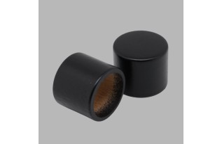Eindknop zwart hout roede 28 mm 2 stuks