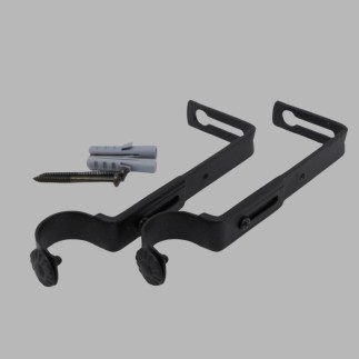 Tige de support mural 28mm noir metal 14-17 cm