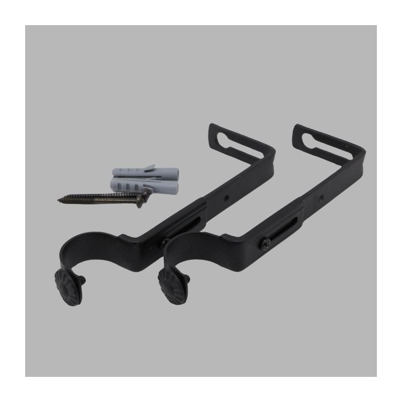 Wall support rod 28mm black metal 14-17 cm