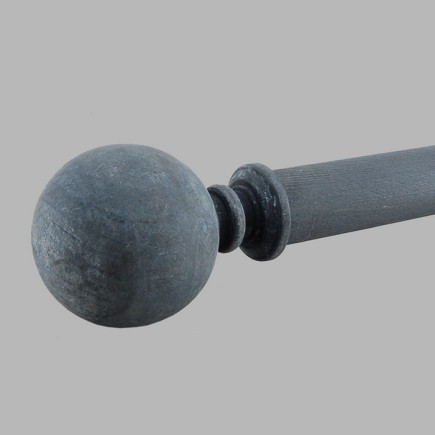 Finial of wood Bell limestone grey curtain rod 28 mm 65 x 60 mm