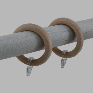 gordijnroede ring van hout Vintage 55 x 40 mm 6 stks