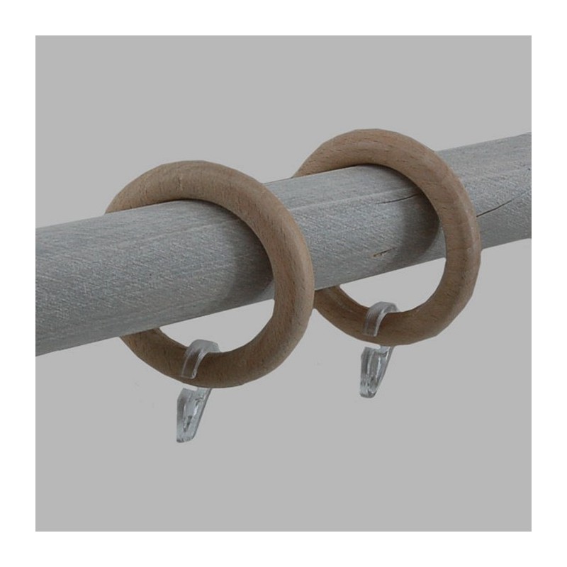 curtain rod rings of wood Vintage 55 x 40 mm 6 pcs