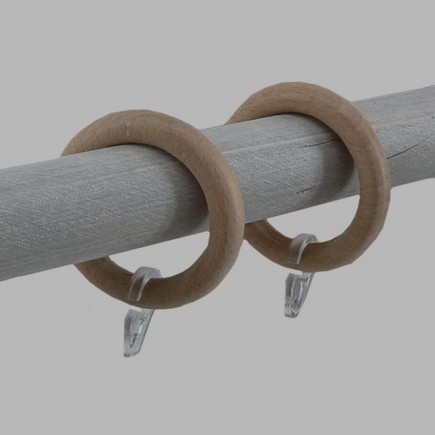 curtain rod rings of wood Vintage 55 x 40 mm 6 pcs