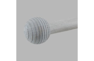 Embout bois boule de rayure couleur Argile tringle à rideau 28mm