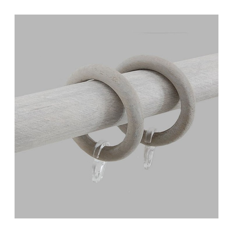 anneaux tringle à rideaux bois couleur Argile 55 x 40 mm 6 pcs