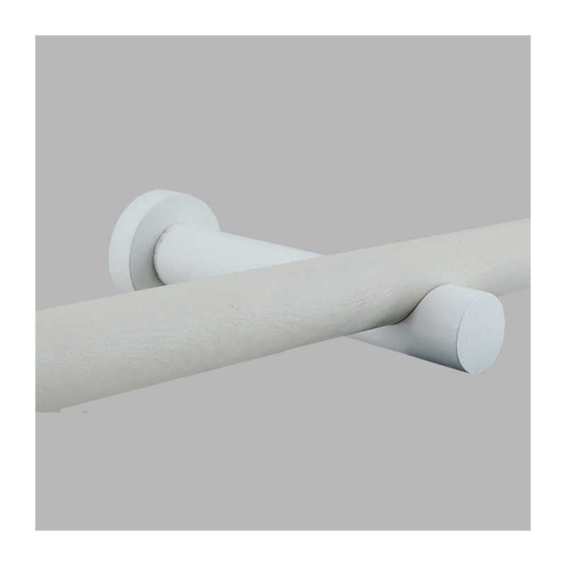 Wall Mount brackets wood highgloss white curtain rod 28 mm 2 pcs
