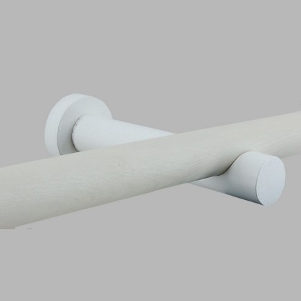 Wall Mount brackets wood highgloss white curtain rod 28 mm 2 pcs
