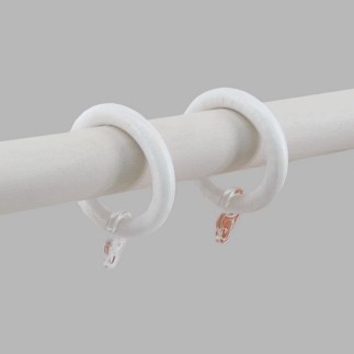 curtain rod rings of wood high gloss white 55 x 40 mm per piece