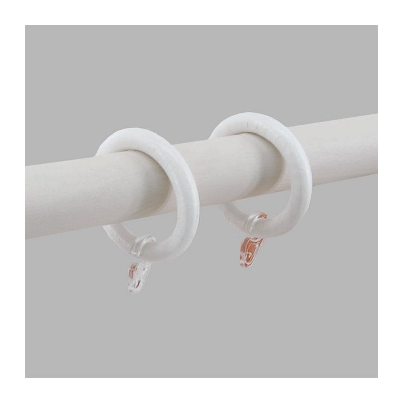 curtain rod rings of wood high gloss white 55 x 40 mm per piece