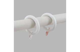 curtain rod rings of wood high gloss white 55 x 40 mm per piece