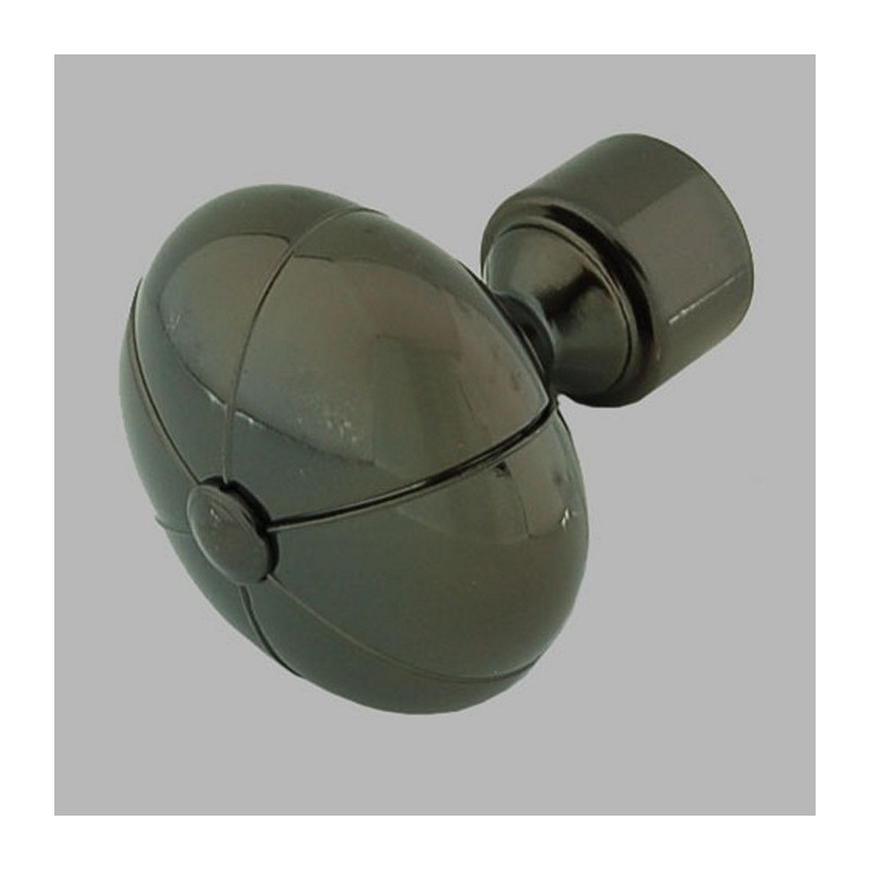 eindknop pompoen gordijnroede 28 mm nikkel zwart 2 stks