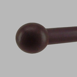 eindknop bol noten hout gordijnroede 28 mm