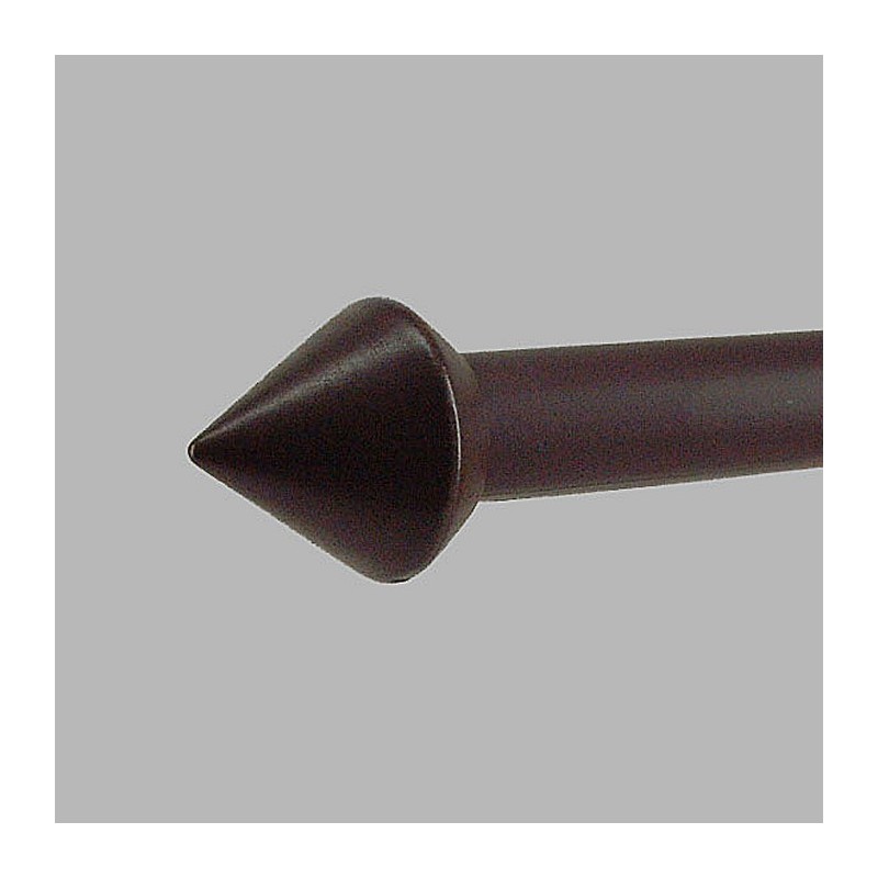 eindknop mobilia noten hout gordijnroede 28 mm