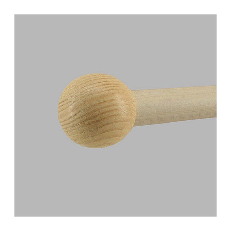 eindknop bol wit gebeitst hout 28 mm