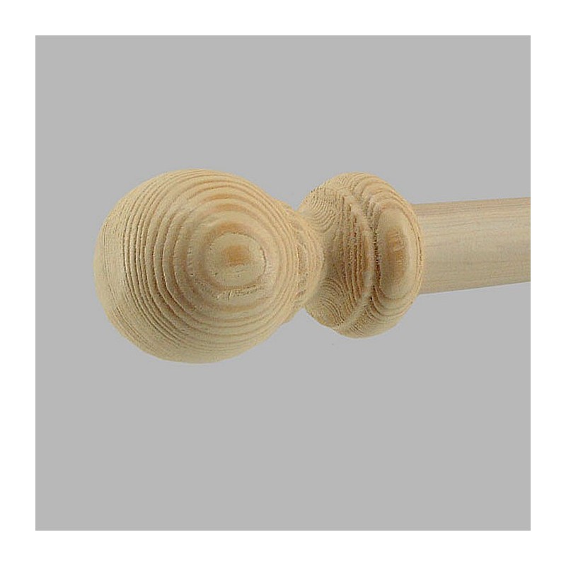finial disk globus white stained wood 28 mm
