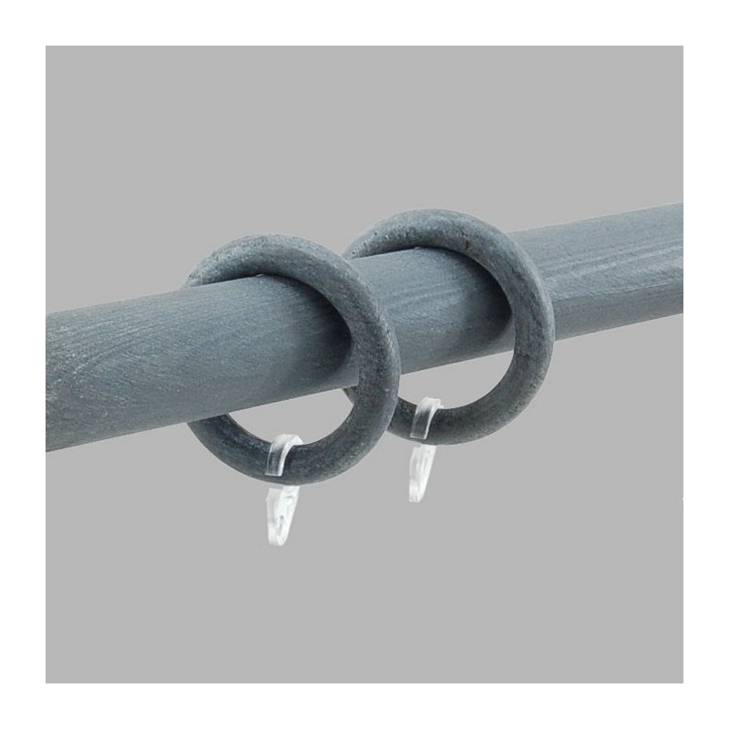 curtain rod rings of wood limestone grey 55 x 40 mm 6 pcs
