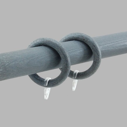 curtain rod rings of wood limestone grey 55 x 40 mm 6 pcs