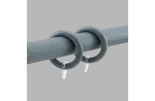 curtain rod rings of wood limestone grey 55 x 40 mm 6 pcs