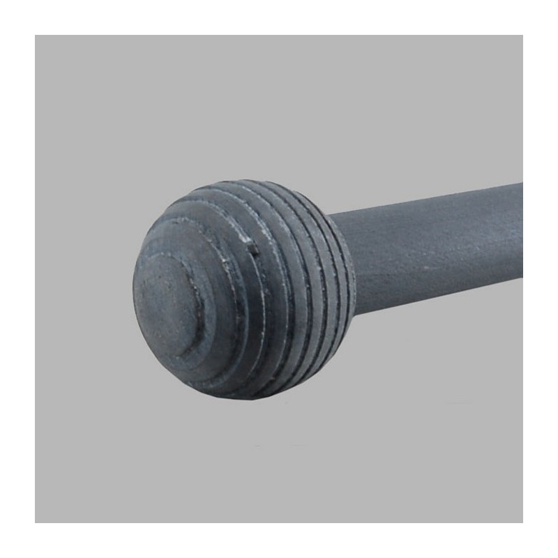 Finial of wood stripe ball limestone grey curtain rod 28 mm 50mm