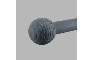 eindknop hout streep bal kalk grijs gordijnroede 28 mm 50 mm