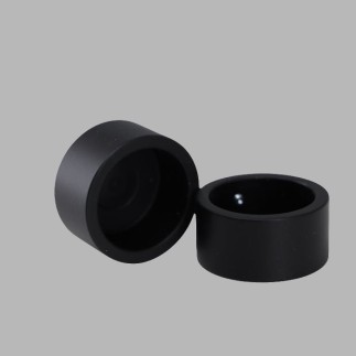 Bouton d'extrémité tige métallique noire 28 mm 2 pièces