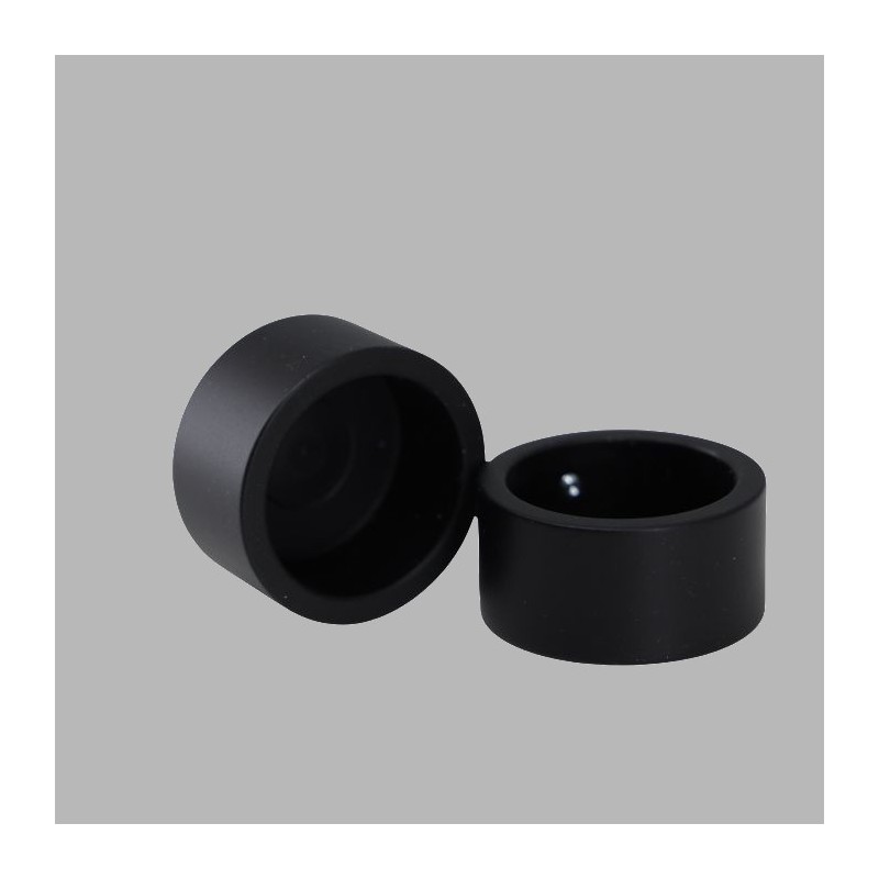 Bouton d'extrémité tige métallique noire 28 mm 2 pièces