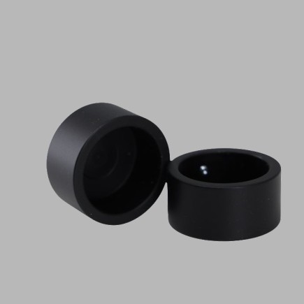 Bouton d'extrémité tige métallique noire 28 mm 2 pièces