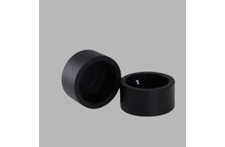 Eindknop zwart metaal roede 28 mm 2 stuks