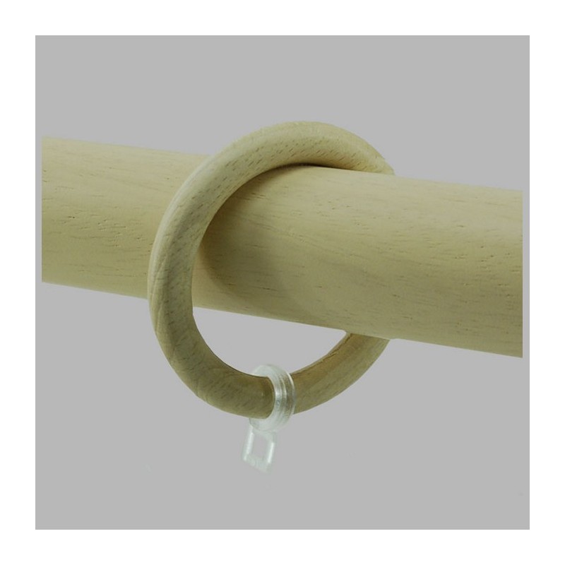 gordijnroede ring van hout naturel 55 x 40 mm 5 stks