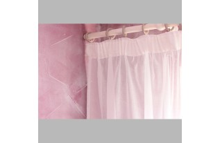 Tringle à rideaux en bois complet 35 mm blanc longueur 150 cm