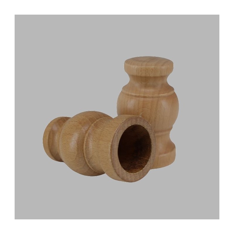 End button 2 pieces natural wood 35 mm